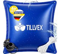 tillvex® Poolkissen Winter 4x XXL 120x120cm mit 12m Seil & Reparaturkit | Luftkissen zur Poolabdeckung frost- & chlorbeständig bis -20°C | Winterkissen inkl. Schraubventil | Kissen Überwinterung Pool