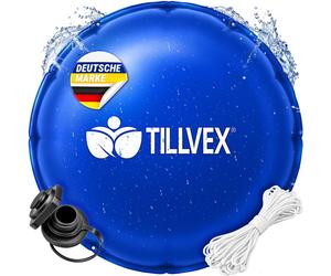 tillvex® Poolkissen Winter XXL Ø 5 m Rund mit 12m Seil & Reparaturkit | Luftkissen zur Poolabdeckung frost- & chlorbeständig bis -20°C | Winterkissen inkl. Schraubventil | Kissen Überwinterung Pool
