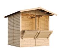TIMBELA M149 - V232x253x263/4m2, cabaña de madera multifuncional para jardín, ideal para ventas y exposiciones