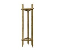 TIMBERMIK Tutor De Árbol Kit Completo Poste Ø6cm 220cm Soporte para Plantas 3 Postes De Madera 3 Correas Negras 6 Medias Estacas De Madera para Fijación De Árboles