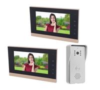 Timbre con Video con Cable con Pantalla, Sensor CMOS HD Desbloqueo con una Tecla Control Táctil Cámara de Timbre Monitor de 7 Pulgadas para el Hogar, Empresa, Apartamento, (Silver)