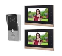 Timbre con Video con Cable con Pantalla, Sensor CMOS HD Desbloqueo con una Tecla Control Táctil Cámara de Timbre Monitor de 7 Pulgadas para el Hogar, Empresa, Apartamento, (Plata