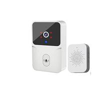 Timbre con Video, Tuya Video Doorbell Camera Wireless Doorbell Camera con Chime 1080P HD Batería recargable de 2 vías(Bianco)