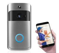 Timbre de Timbre inalámbrico con Video WiFi, cámara HD con comunicación bidireccional y detección de Movimiento PIR Control telefónico Seguridad para el hogar Timbre Inteligente