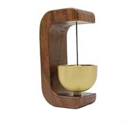 Timbre de viento de madera japonés, timbre de puerta de latón con soporte de succión para el hogar, oficina, tienda, cafetería, decoración colgante de estilo tradicional, 4-7,7 cm (C)