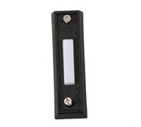 Timbre iluminado con botón con cable para puerta delantera con función de brillo, interruptor pulsador de montaje en pared al aire libre para seguridad del hogar CC 12-24 V, negro, 7,2 cm de longitud