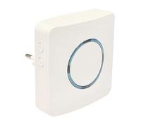 Timbre inalámbrico 230V con receptor, alcance de 30m, ideal para notificaciones en el hogar o negocio.