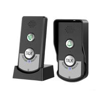 Timbre inalámbrico con audio bidireccional, sistema de intercomunicación de largo alcance de 1000 m para casa Villa, kit de timbre inteligente al aire libre impermeable con 2000 mAh, negro (negro)