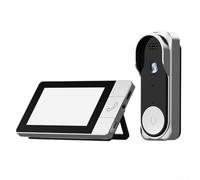Timbre inalámbrico con video, cámara de pantalla de 4.3 pulgadas, 1080P IP65, impermeable, con monitor, sistema de intercomunicación, timbre de seguridad para el hogar inteligente con timbre de visión