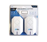 TIMBRE INALÁMBRICO ONLEX, Kit con 2 Receptores | 10 Melodías | Alcance 100m | IP44