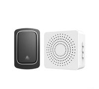 Timbre inteligente inalámbrico USB, receptor impermeable de largo alcance de 300 m con 38 ringt1s, localizador de instalación para el cuidado de ancianos de oficina, negro (negro)