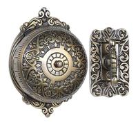 Timbre mecánico inalámbrico A29 de latón macizo giratorio con acabado de latón antiguo, estilo victoriano, decorativo, vintage, con fácil instalación
