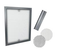 time4blinds Mosquitera de Fibra de Vidrio con Perfil de Aluminio, Mosquitera de Malla para Ventanas, mosquitera acortable Individualmente - 110x150cm - Marco Antracita