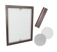 time4blinds Mosquitera de Fibra de Vidrio con Perfil de Aluminio, Mosquitera de Malla para Ventanas, mosquitera acortable Individualmente - 100x150cm - Marco Marrón