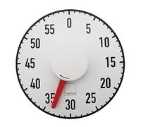 TimeTEX - Reloj de Pizarra automático | Temporizador magnético sin Pilas, con Esfera Normal y pitido al Final del Tiempo de Funcionamiento | Contenido: Temporizador Blanco/Rojo (tamaño: 19 cm de