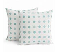 Tin Dreams Factory | Pack de 2 Fundas de Cojín 45x45 cm Estampado Círculos Verde Mint Suave - Desenfundables y Lavables - Almohadones Modernos - Hechas en España - Decoración Hogar, Cama, Sofá, Sillón