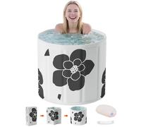 Tina portátil plegable, bañeras independientes para adultos, baño de hielo y caliente interior y exterior para recuperación de atletas, tina de remojo plegable para casa, tina de inmersión para