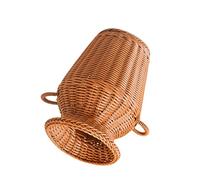 TINEASUR 1pieza Jarrón Decorativo de Ratán Trenzado Color Marrón Contenedor de Flores Resistente para Hogar Oficina y Restaurante Macetero Artesanal y Elegante para Decoración Interior