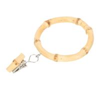 TINEASUR Anillas para Cortina de Bambú Natural Clip Antideslizante, Tamaño Mediano, Color Madera Rústica, Ganchos Decorativos para Baño, Ventana y Cortinas de Ducha, 10 Unidades para Hogar