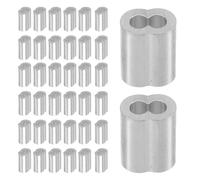 TINEASUR Manguitos de Aluminio Doble Tubo de Bucle de Engarce 200 Resistentes y Seguros para Cables y Cuerdas de Acero para para Proyectos de Crimpar Cable y Cuerda