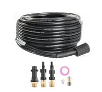 TINMAGI Desatascador Tuberías 20M 180Bar, Manguera Limpieza con Boquillas Rígidas + Giratorias, Adaptadores Compatible Kärcher K2-K7 Lavor Parkside Bosch