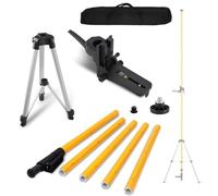 TINMAGI Trípode de Nivel Láser 3,7m, Tripode Nivel Laser Telescópico con Adaptadora Roscados de 1/4" y 5/8", Poste Telescópico con Trípode para Niveladores Láser Rotativo y Lineal