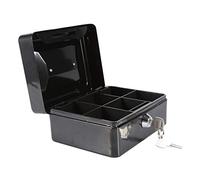 Tinnije Caja Con Llave, Cashier Caudales Llave Fuerte PequeñA Portatil Seguridad Cajas Fuertes PequeñAs Para Contar Y Transportar Dinero De Acero Bandeja Organizador Monedas Clips Billetes Negro