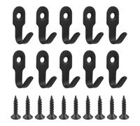 Tinsellns 10 ganchos de pared para ropa, color negro, ganchos individuales de metal, pequeños con 10 tornillos para tablero, dormitorio, salón y cocina