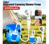 TINSOL Bomba de Ducha Portátil para Exteriores de 4000 mAh con Pantalla Digital, Bomba de Ducha Eléctrica, Perfecta para Acampar, Playa y Dormitorios Azul