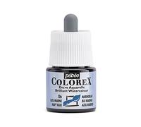 Tinta Colorex 45ML Azul Marina - Tinta para acuarela Colorex Pebeo - Acabado aterciopelado - Tinta de dibujo multiuso para todos los medios - 45ML - Azul Marino