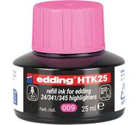 Tinta de recambio edding HTK 25 - rosa - 25 ml - con sistema capilar, ideal para rellenar de forma limpia y sin complicaciones los marcadores fluorescentes edding e-345 y e-24