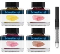 Tinta Estilografica Schneider Frasco 15 Pastel Set Regalo Modelo 2 (4 × Tinta Pastel De 15 Ml + 1 × Convertidor)