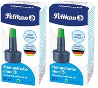 Tinta tampon pelikan verde frasco de 28 ml (Paquete de 2)