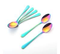 tiokin Juego de 6 cucharaditas, mini cucharas de café, cucharas de té pequeñas de acero inoxidable de 4.7 pulgadas, juego de cucharas de postre para café, postre, té, aperitivos, apto para