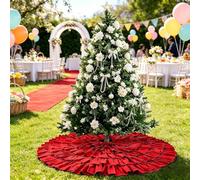 tiosggd Decoración de falda de árbol de primavera y verano, 48 pulgadas, 6 capas, falda grande y esponjosa para árboles artificiales, 6-7 pies, decoración rústica vintage de boda
