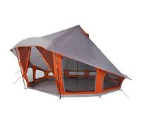 Tipi Tienda con Techo Gris y Naranja 508 x 470 x 300 cm Tafetán | Tafetán sólido, a prueba de viento, amplia tienda familiar, una puerta, nueve ventanas, puerta electrónica