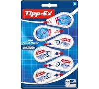 Tipp-Ex Cinta Correctora Mini Pocket Mouse - Óptimo para Material Escolar - 6 m x 5 mm, Pack de 6, Color Blanco