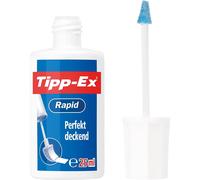 TIPP-EX Rapid Fluid Corrector Borrador Líquido de Bolígrafos 20 ml, Secado Rápido con Aplicador de Espuma - Material Escolar y Oficina
