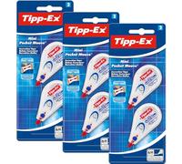 Tipp-Ex Rodillo corrector Mini Pocket Mouse, 6 m x 5 mm, 6 unidades, ideal para la oficina, la oficina en casa o la escuela, 6 unidades