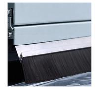Tira de cepillo de sellado de puerta de aluminio tipo H doble, 100 cm, cerdas densas de doble fila, burlete de puerta resistente al viento para puertas exteriores e interiores