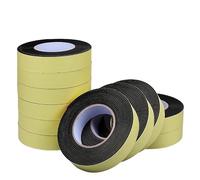 Tira de goma de esponja de espuma EVA negra de fuerte adherencia de 1/3/5/10M, cinta adhesiva impermeable de un solo lado, tira de sellado for puerta y ventana anticolisión ( Color : 10M x 25mm x 1mm