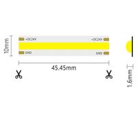 Tira de LED COB de color único, 15 W/metro, 24 V, 5 metros de longitud, color amarillo