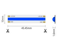 Tira de LED COB de un solo color, 15 W/metro, 24 V, color azul, rollo de 5 metros