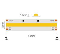 Tira de LED COB, IP20, 5 metros, 8+8W/metro, 24V, con ajuste de temperatura de color (CCT), rango de 2700K a 6500K