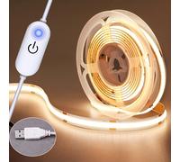 Tira de luces COB LED, atenuador táctil, cinta de diodo Flexible, 5V, USB, iluminación interior lineal, lámpara para habitación, bricolaje, TV, espejo, retroiluminación, decoración de pared