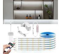 Tira de luces LED COB AC220V a DC 12V para cocina, decoración del hogar, lámpara de gabinete con control remoto de atenuación, tiras de luces led-UE Natural White