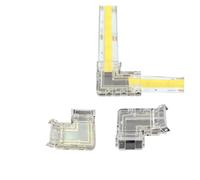 Tira de luces LED COB, Conector de sombrero transparente sin soldadura, hebilla de cristal en forma de L, adecuada for 5mm, 8mm, 10mm, 2 pines, 3 pines, 4 pines(3Pin L 10mm COB,10PCS)
