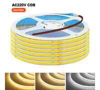 Tira de luces LED COB de 5m, 10m, 20m, 50m, lámpara de cinta flexible de 220V con Chip IC, iluminación lineal de 240 LED de alto brillo RA90, blanco Natural cálido