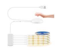 Tira de luces LED COB de 5V con USB, atenuador táctil de madera penetrante para iluminación de estante de gabinete de Panel acústico, 6/5/4/3/2/1 Uds. 3PCS LED Strip
