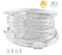 Tira de luces Led de 220V, 1-30m con enchufe europeo 2835, cinta de luz Flexible, cinta Led impermeable para el hogar, cocina, iluminación de decoración de jardín al aire libre